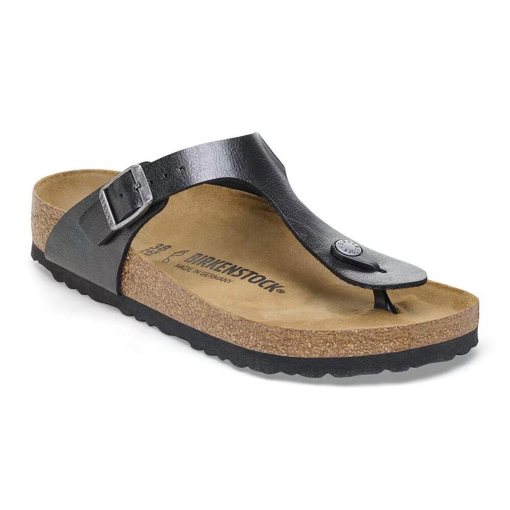NEW BIRKENSTOCK women's gizeh birko-flor sandals in graceful licorice